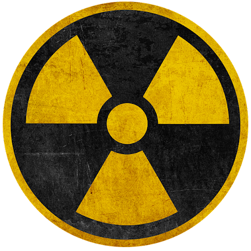 yellow and black circular radiation warning sign